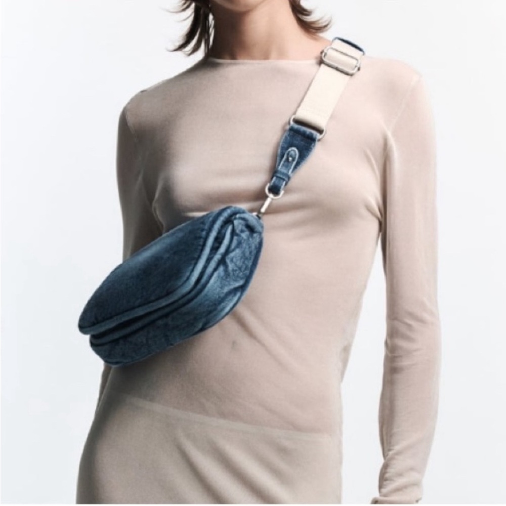 NWT Zara Denim Crossbody Bag